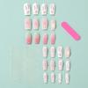 24 Pièces Longues Ongles Press-On Forme Coffin Rose Doux Fraise Cerise Motif Fruité Été Dopamine Ongles Faux Portables