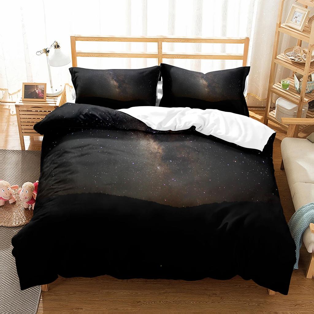 Comforter Enceladus Planet King Queen Solar System Bedding Set Rotate Universe Space Polyester Comforter