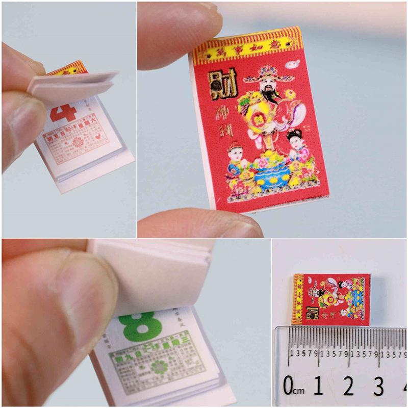 

Миниатюрный бумажный настольный календарь для кукольного домика, игрушка для детей, месячный календарь, канцелярские принадлежности, календарь в китайском стиле, подарки as the picture