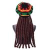 Fake Braids Dreadlocks Beanie Hat Jamaican Rasta Reggae Cap Crochet Knitted Skull Cap Unisex Men Women Halloween Christmas Party