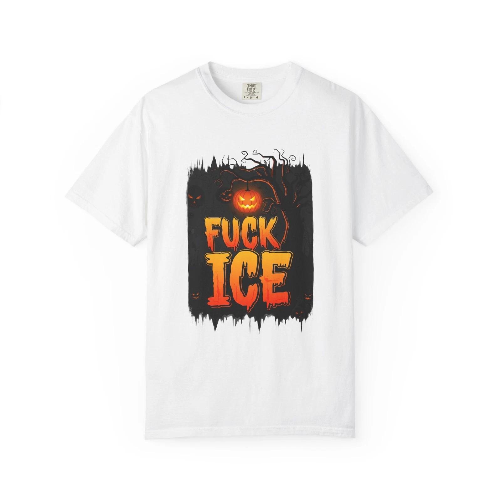 Halloween F ICE Black Shirt Horror-Themed Graphic T-Shirt, Halloween Apparel, 4XL