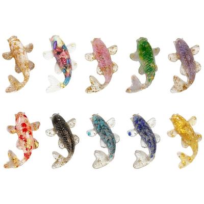 1 יחידה קריסטל טבעי אבן כתושה קישוט דמות דג קוי ג'ל נוטף דגי זהב קטנים מתנות תכשיטים יפים לשולחן עבודה