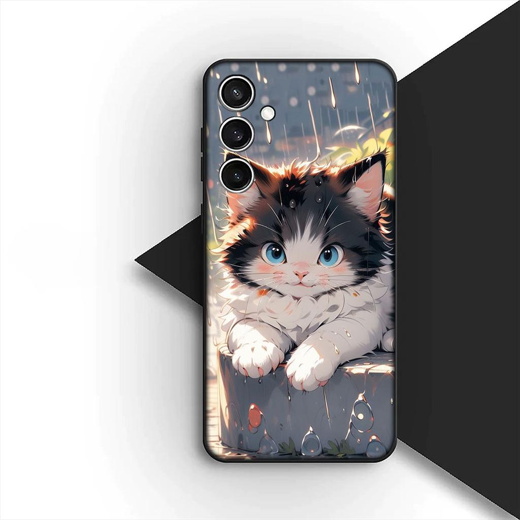 Cover for Xiaomi Redmi Note 12 11 10 A3 Pro 10A 10C 12C Note12 5G 4G Casing Phone Case Black Kitten Cat Eye Cute Anime
