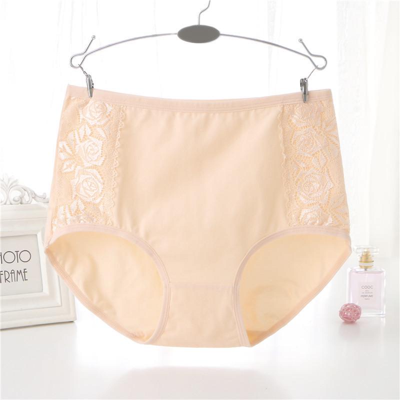 Plus Size High Waist Cotton Underwear - Breathable, Comfortable Briefs