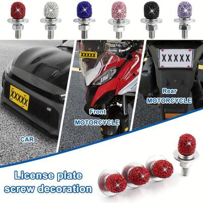 4 Stuks/Set Decoratieve Kentekenplaatklinknagels voor Auto Motorfiets Kentekenplaathouder Schroefbevestiging Boutenset Geschikt voor de Meeste Voertuigen