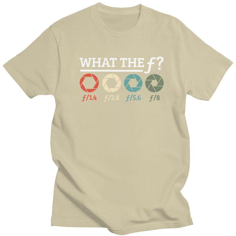 Individuelles Fotografen What The F T-Shirt für Herren 100% Baumwolle T-Shirt Freizeit-T-Shirt Kurzarm-T-Shirt Locker geschnitten Kleidung Geschenk