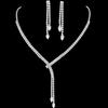 European & American Zirconia Tassel Necklace and Earrings Set - Fashion Jewelry for Women