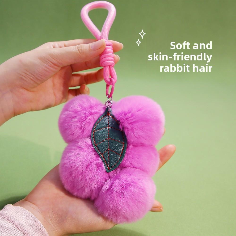 Grape Shaped Cartoon Plush Keychain Pendant Doll Toy For Bag Accessory Gift