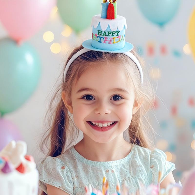 Süße Happy Birthday Kerzenhüte für Kinder Erwachsene Geburtstagsfeier Dekorationen Bunte Kuchenhüte Foto Requisiten Jungen Mädchen Haarspangen