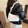 Summer new fashion pleated hand bag casual popular embroidery bow shoulder armpit bag women