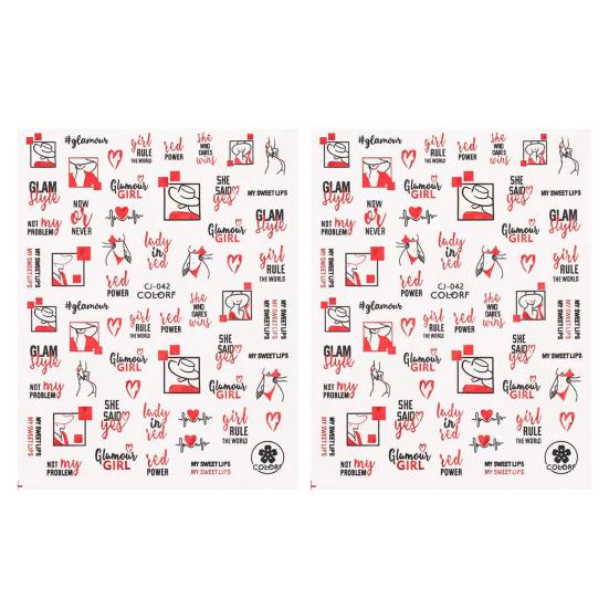 

2 шт. наклейки для дизайна ногтей, не выцветающие, легко наклеиваемые, самоклеящиеся, непадающие, сделай сам, День святого Валентина, красные сердечки, маникюрные наклейки, поставка для салонов красоты F