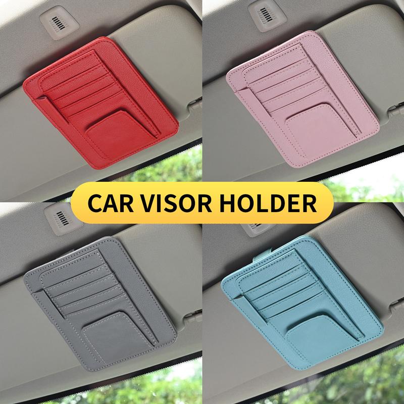 Visera Solar de Coche Organizador de Puntos Bolsillo de Almacenamiento Bolsa Estuche Titular para Tarjeta IC Gafas Pin de Sujeción Guardado Ordenación Accesorios de Coche Auto