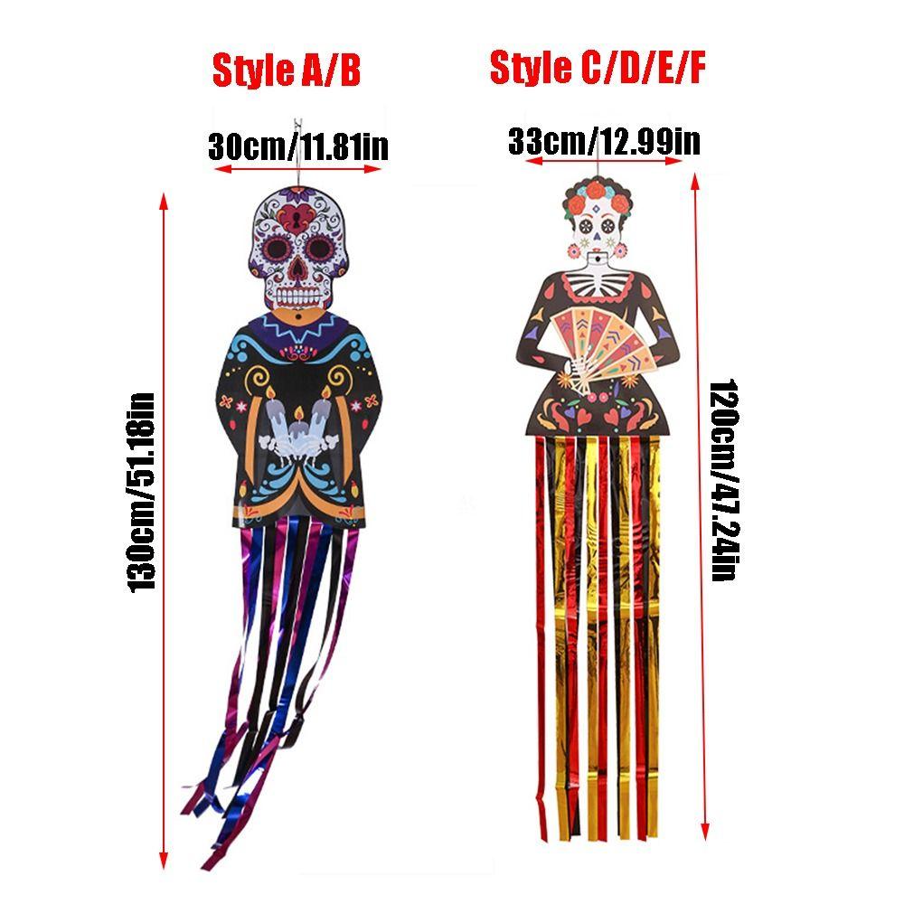 Bride Groom Skeleton Ghost Couple Hanging Flag Door Hanging Porch Halloween Outdoor Decoration Scary Paper