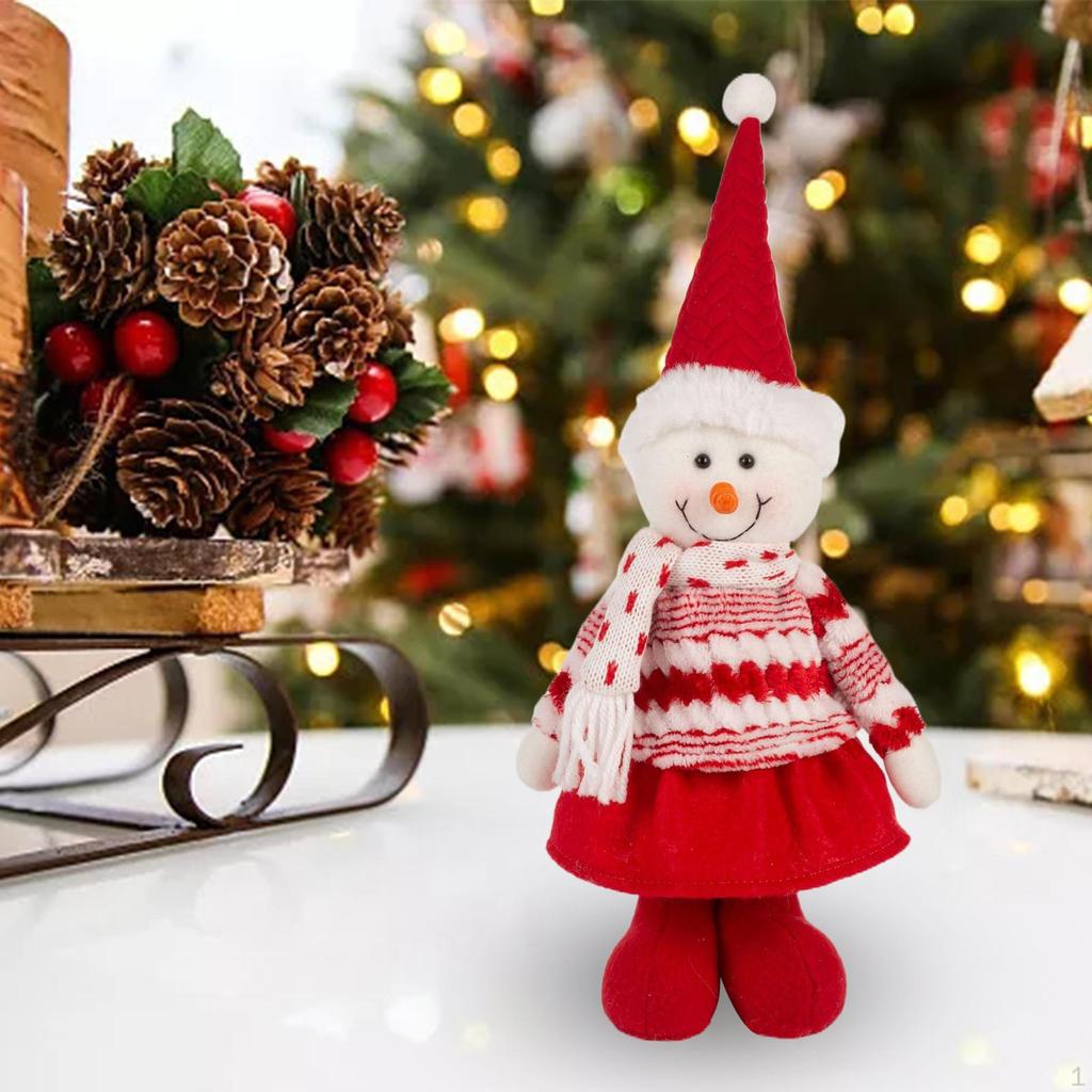 Christmas Figurines Soft Ornaments Gifts Multipurpose Cute Plush Doll Statues for Desktop Office