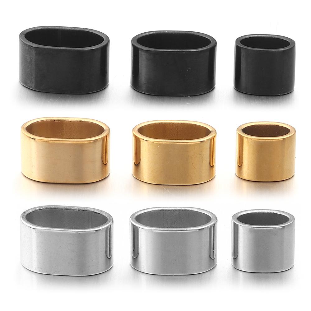 6pcs Stainless Steel Tube Stopper Spacer Beads Metal Positioning Buckle For Jewelry Making DIY Leather Cord Bracelet Accessories