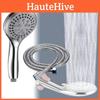 Elegant Round Handheld Shower Head Set With High-pressure Rainfall Spray Abs Material