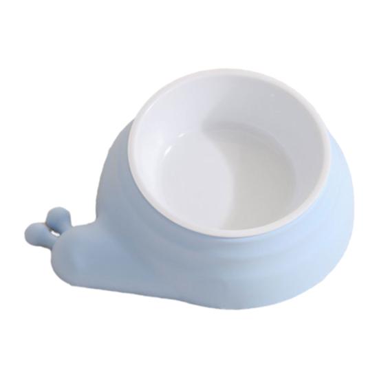 

Миска для питомца с нескользящей подставкой Стабильная Нескользящая Миска для кошачьего корма Наклонный дизайн Изогнутая дуга Гладкие края Миска для кормления кошки синий