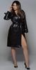Party Wear Handmade Leather Lambskin Trench Coat Long Women Stylish Designer Black