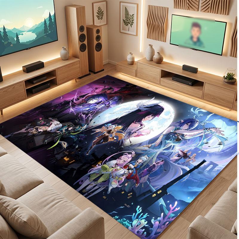 Genshin Impact Rug Soft Thick Non Slip Floor Carpet for Bedroom Living Room Home Decor