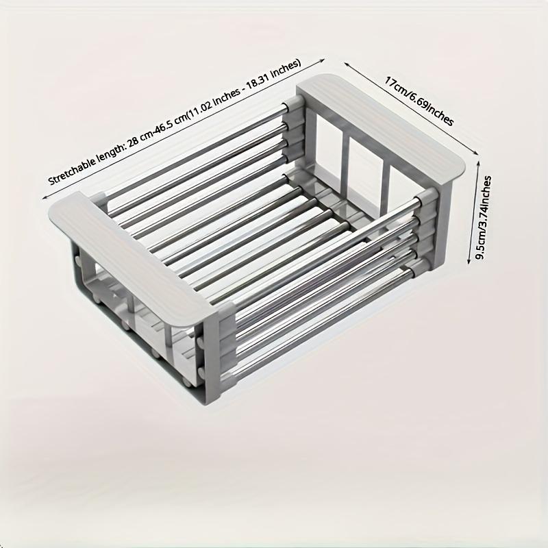 Expandable Stainless Steel Dish Rack, Heavy-Duty Space-Saving Sink Organizer for All Kitchenware.