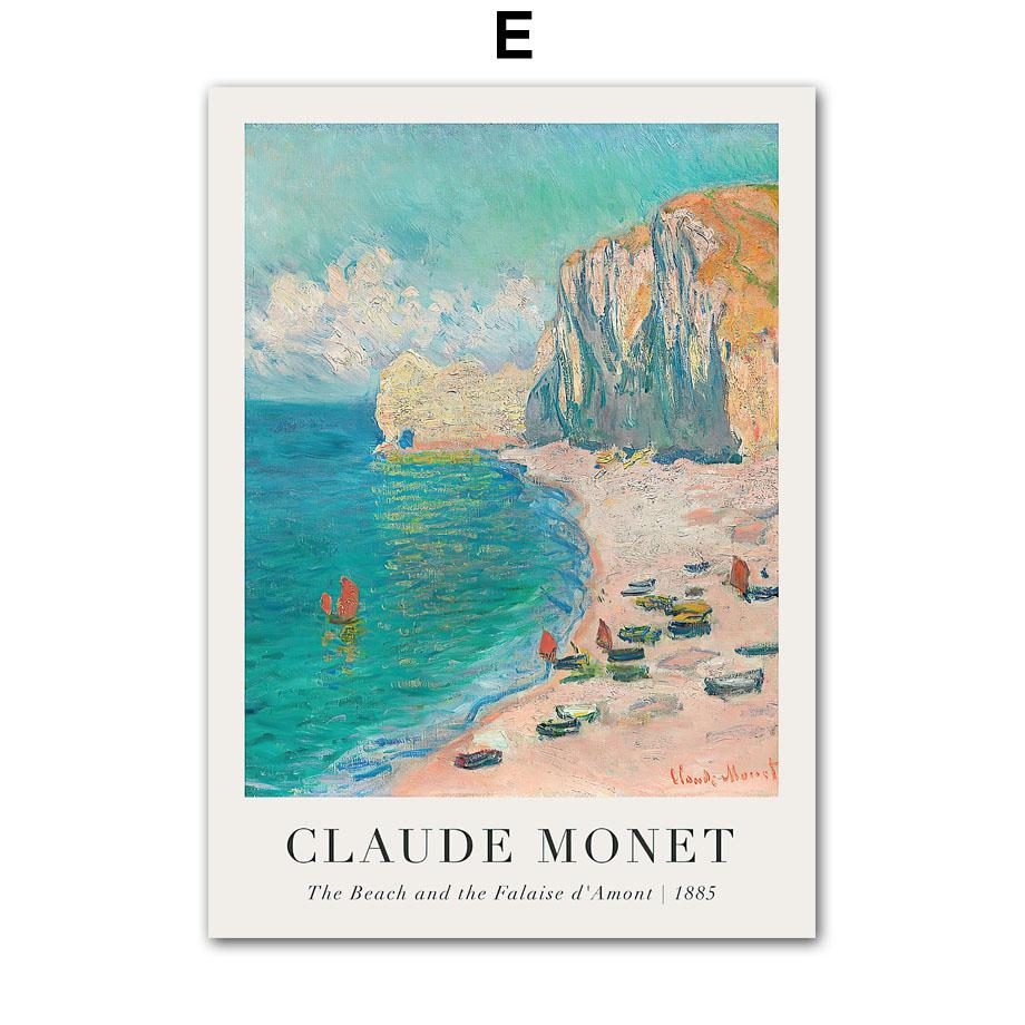 Classico Scandinavo Claude Monet Arte Astratta HD Poster Stampe Arte Murale Vintage Pittura su Tela Decorazione Casa Camera da Letto Soggiorno