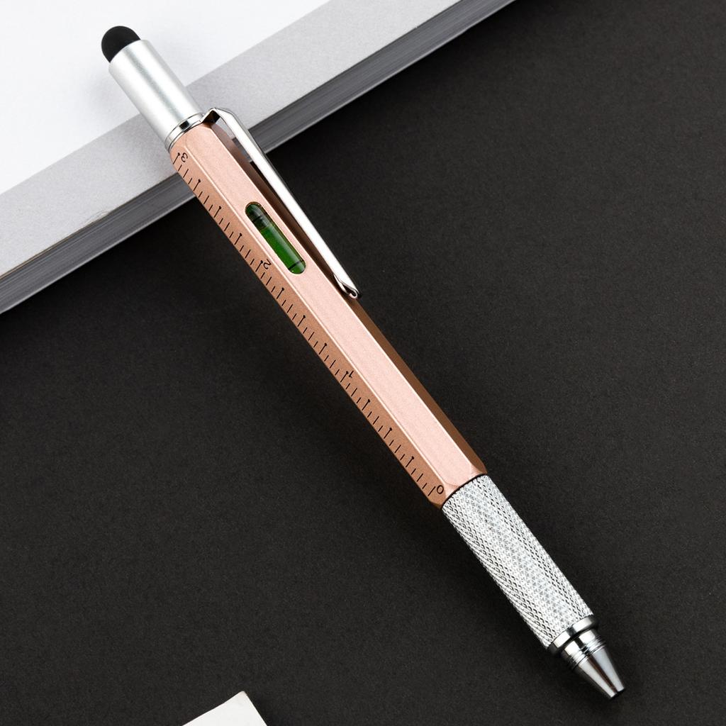 Caneta Capacitiva Multifuncional com Chave de Fenda, Nível de Bolha e Caneta Esferográfica - Gadget Touch para Telas de Celular