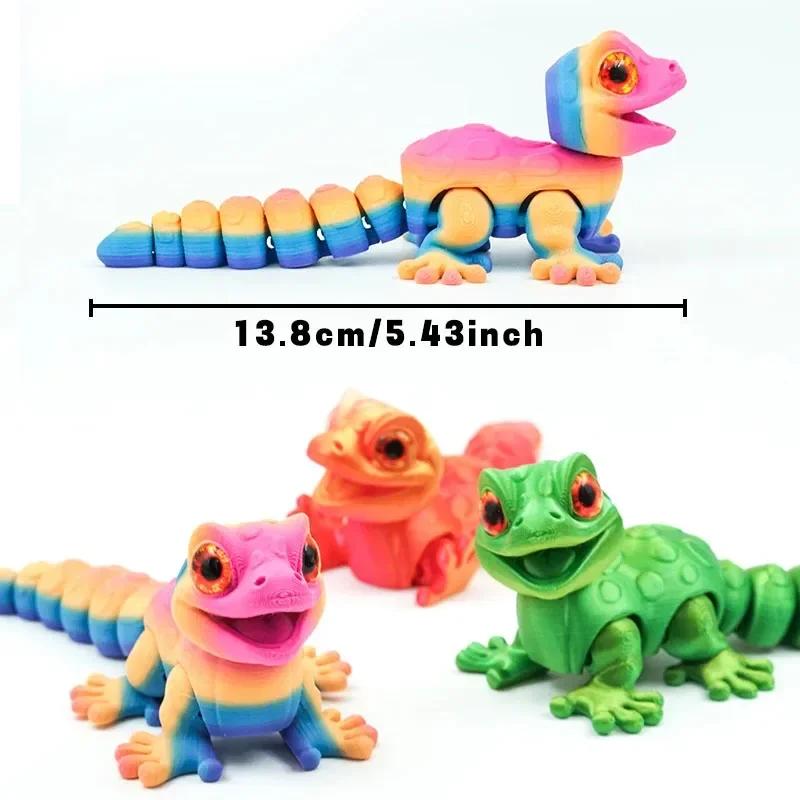 3D Printed Lizard Animal Toy Figures Joints Movable Kid Toys Funny Relief Sensory Action Toy Home Accessories Desktop Ornaments