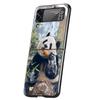 Panda Phone Case For Samsung Galaxy Z Flip 3 4 5 6 7 Hard Black Folding PC For Samsung Z Flip3 Flip4 Flip5 Cover