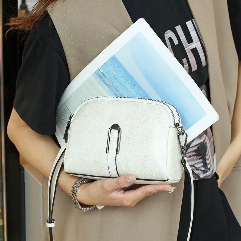 Women's Cowhide Mobile Phe Handbag Wallet Women's Oil Wax Leather Small Crossbody Bag Women Fashi Designer Mini Shoulder Bag