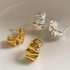 Vintage Irregular Hoop Earrings For Women Simple Wavy Round Hoop Earrings Party Wedding Jewelry Ear Accessories Gifts