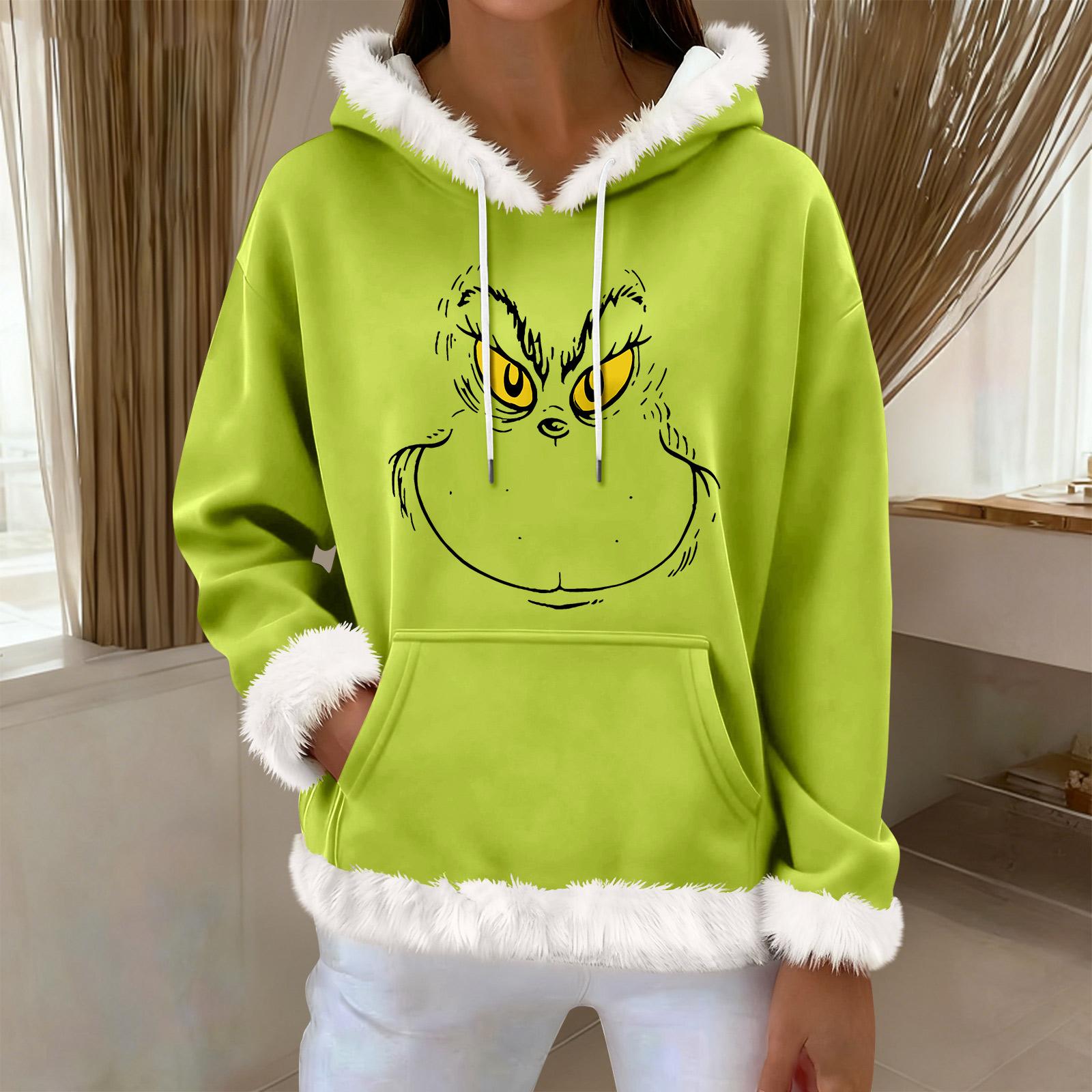 

Жіночий повсякденний модний світшот з капюшоном та довгим рукавом з принтом XL