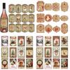 Weihnachtsdekorative Weinflaschenetiketten mit Vintage-Design für Feiertags-Partydeko