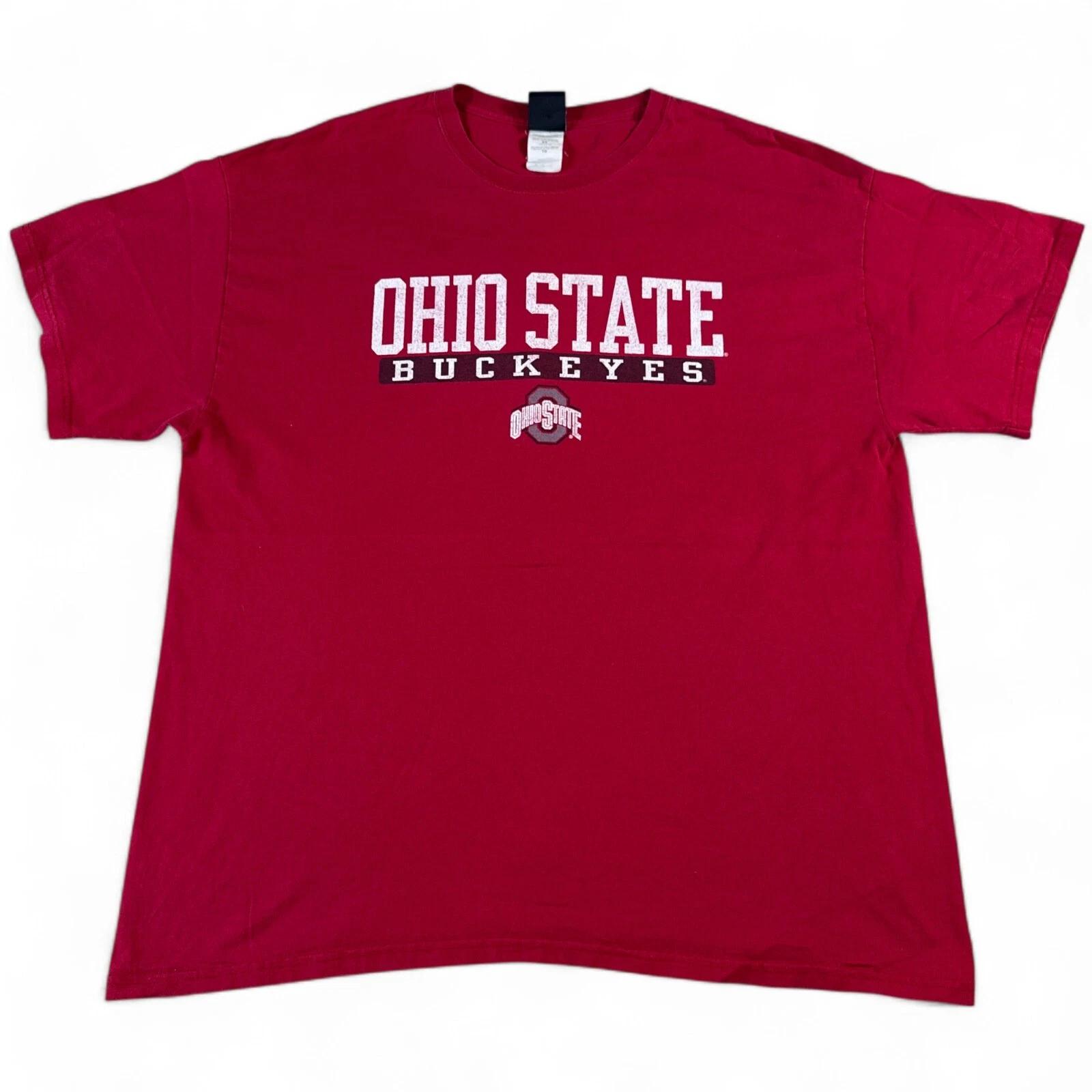 Vintage Ohio State Buckeyes T Shirt Adult Size XL Red Varsity Logo Tee 3XL