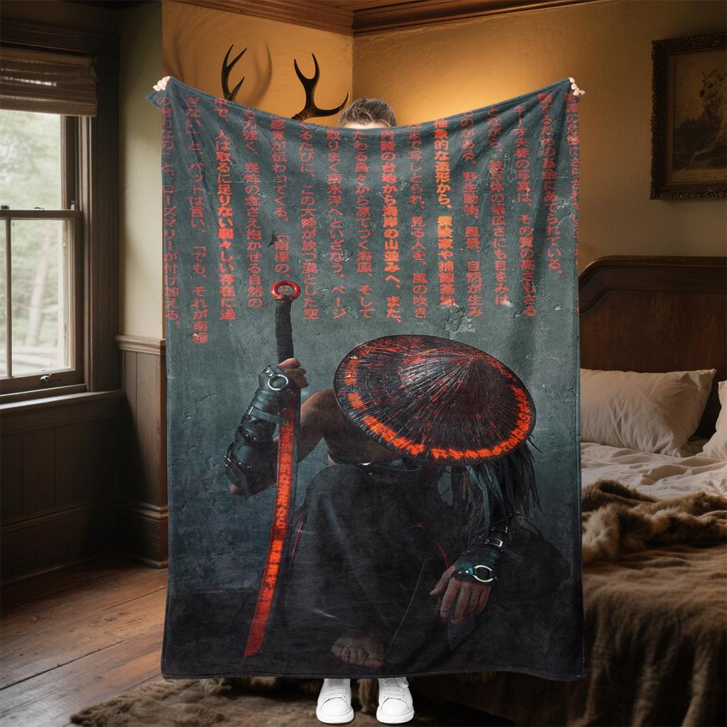 1PC Samurai Warrior Cosplay Costume Blanket Soft Comfortable All Seasons Perfect Sofa Office Travel Home Gift Idea