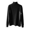 Women's Casual Fashion German Velvet Warm Solid Color Half Zip Stand Collar Long Sleeve Top