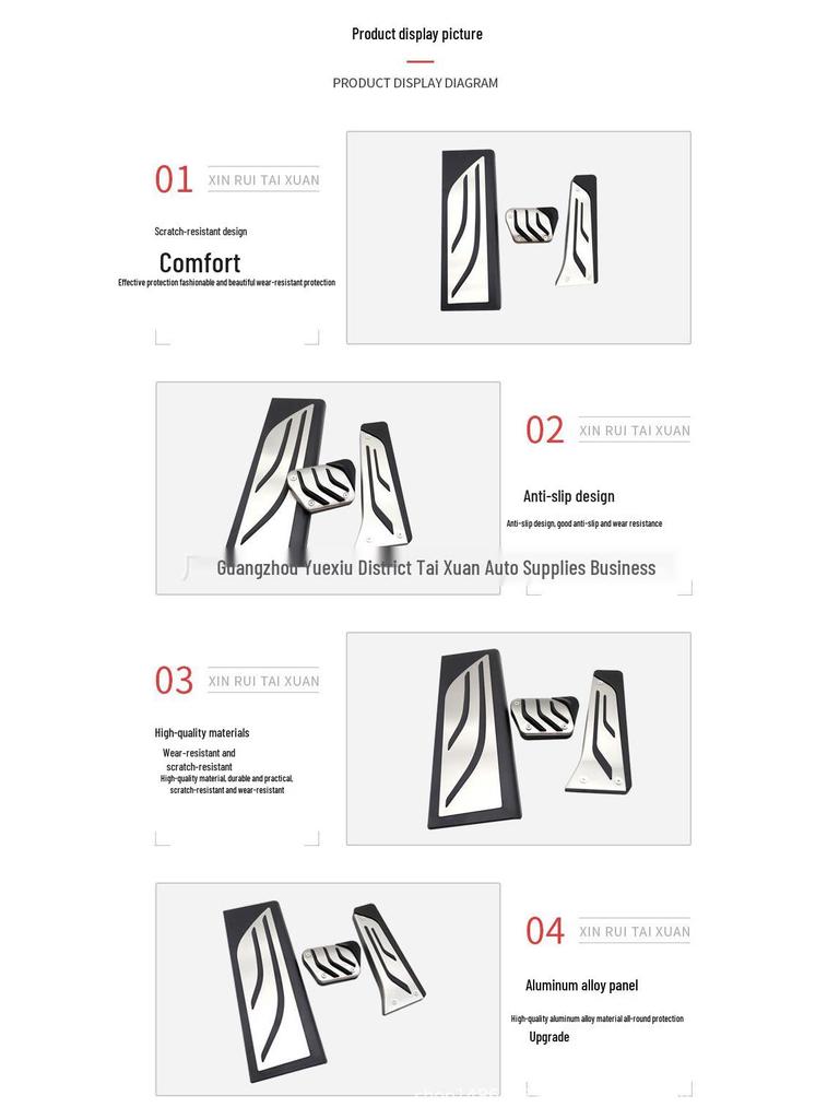 BMW X3 (2018-2020) Rutschfeste Innenpedal- und Fußstützenverkleidung