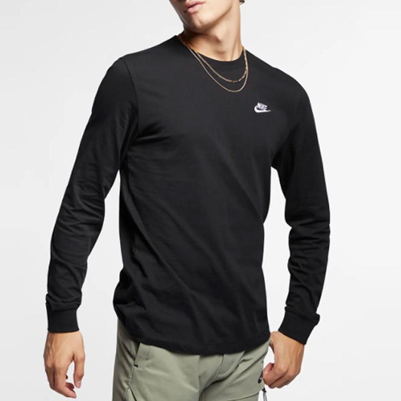 Nike Nsw Club Casual Sport Crew Neck Pullover Long Sleeve Sweatshirt Men Tops Black AR5193-010