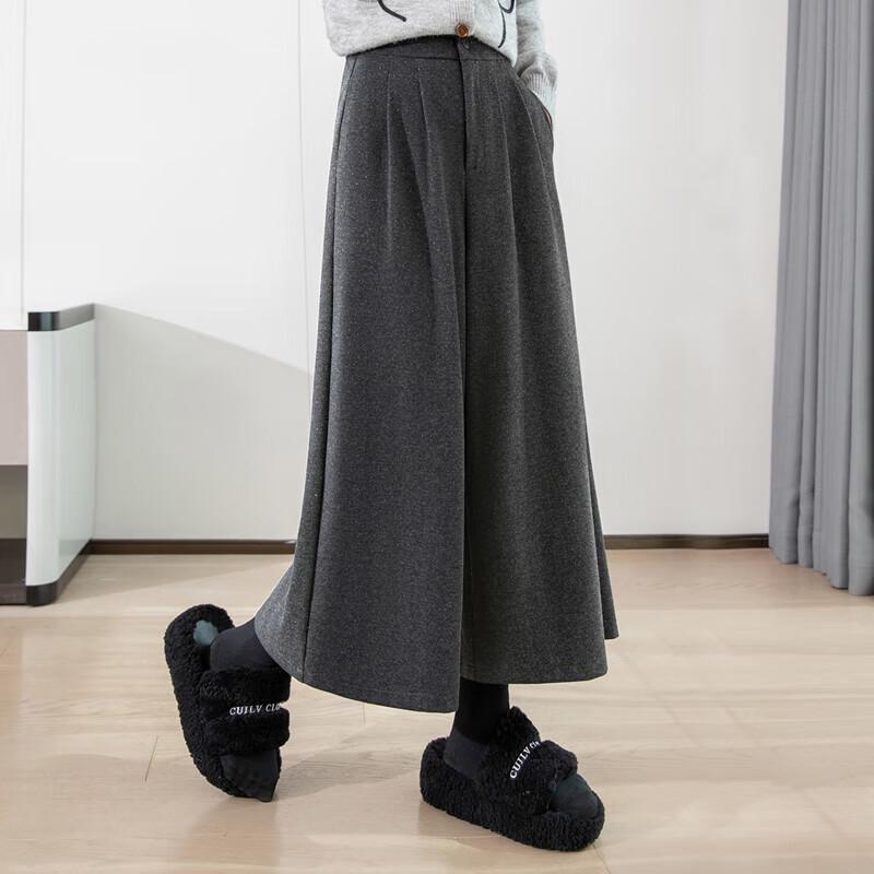 Women's Solid High-Waist Wide-Leg Pants