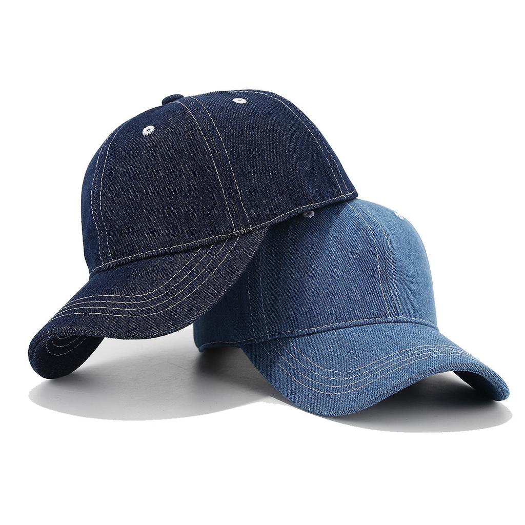 1PC Fashion Solid color denim baseball cap for women Korean casual duckbill cap for men summer sun protection cap