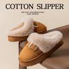 Women's Fashionable High-End Birkenstock Thick-Soled Cotton Slippers for Autumn/Winter, Indoor/Outdoor, Plus Velvet for Warmth