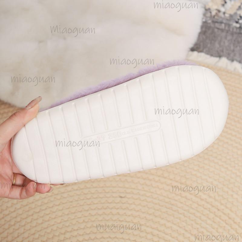 Fashion Autumn Winter Women's Plush Slippers Indoor Home Warm Slides Comfortable Flat Shoes Slip On Pantuflas Mujer Faux Fur Slippers