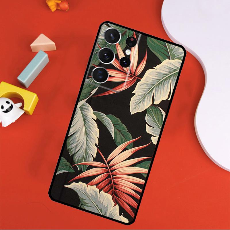 Tropical leaves Banana Leaf Phone Case For Samsung Galaxy S25 Ultra S24 Ultra S9 S10 S20 S21 S22 S23 Plus S24 FE Cover