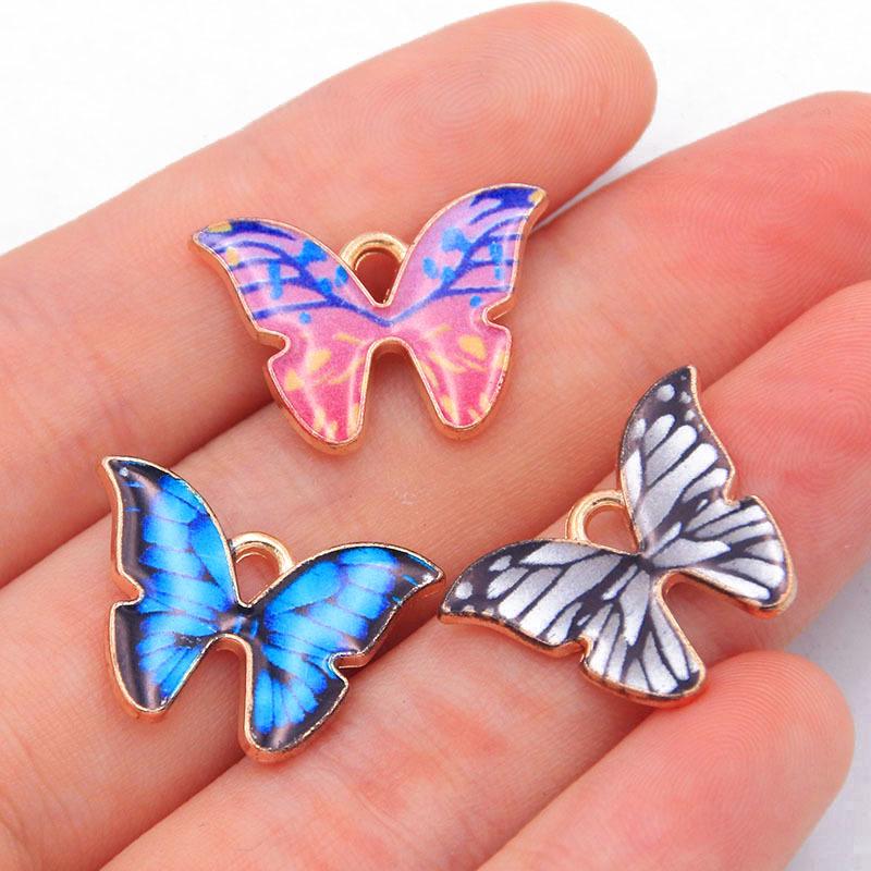 Colorful Enamel Butterfly Pendants - 15 Colors, 2 Styles for DIY Necklaces & Bracelets
