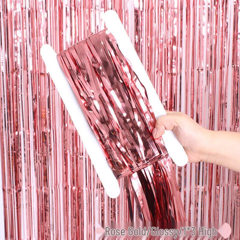 Silk Tassel Door Curtain: Black, Gold & Silver Decoration for Parties, Events & Photos