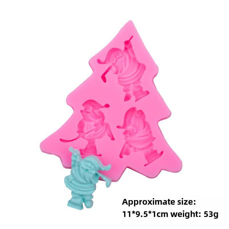 Christmas Silicone Mold for Cake Decoration: Featuring Snowflakes, Elk, Santa Claus, and More