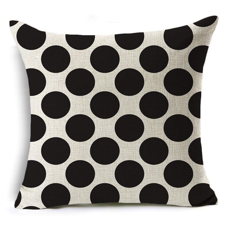 Modern Simple Black and White Geometric Linen Pillow Case Home Sofa Pillow Cushion Cover Soft Decoration