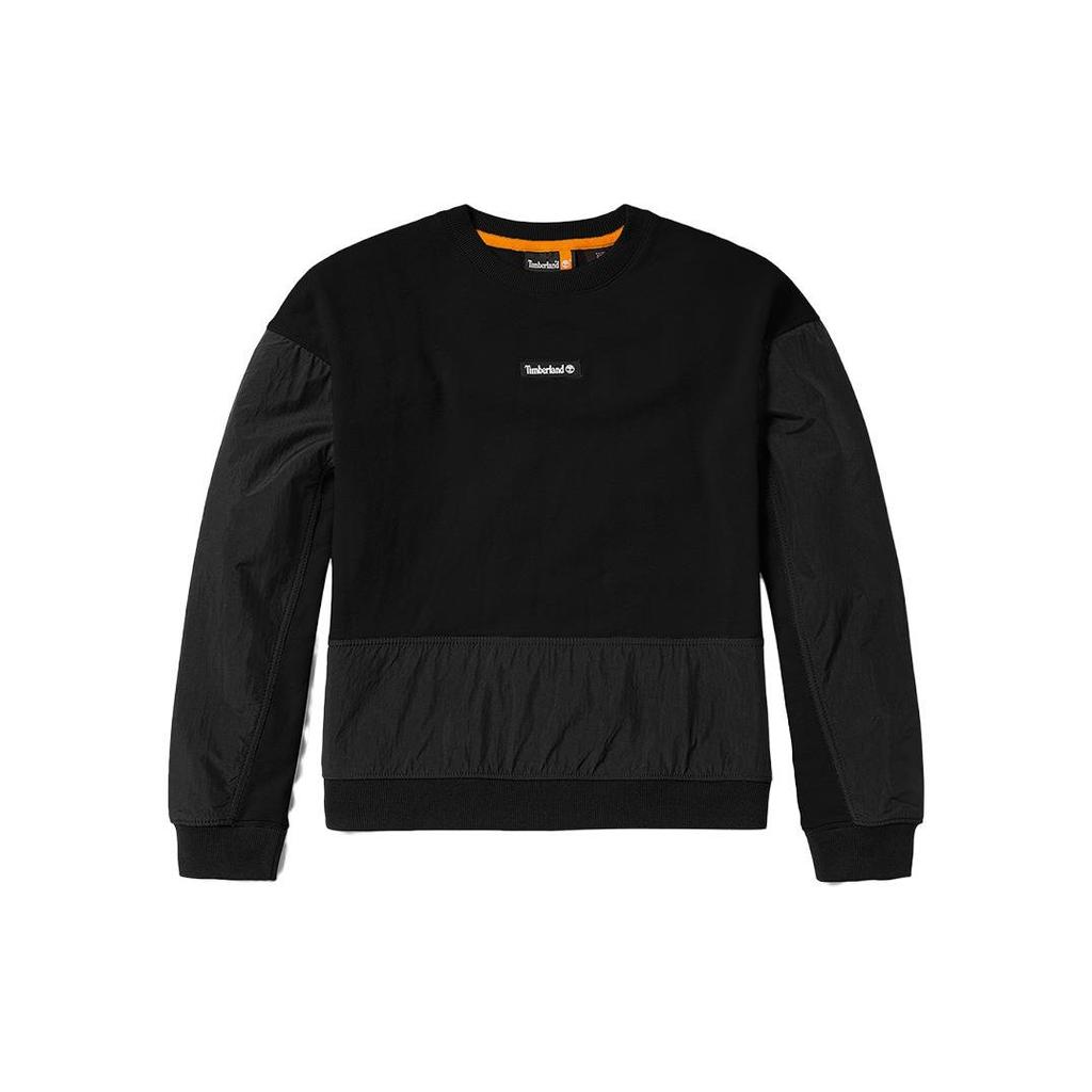 Timberland Solid Color Casual Loose Fleece Pullover Sweatshirt Women Tops Black A5X3H-001