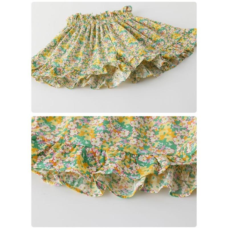 Summer New Children's Clothing for Baby Girls, Home Small Floral Versatile Flower Bud Shorts