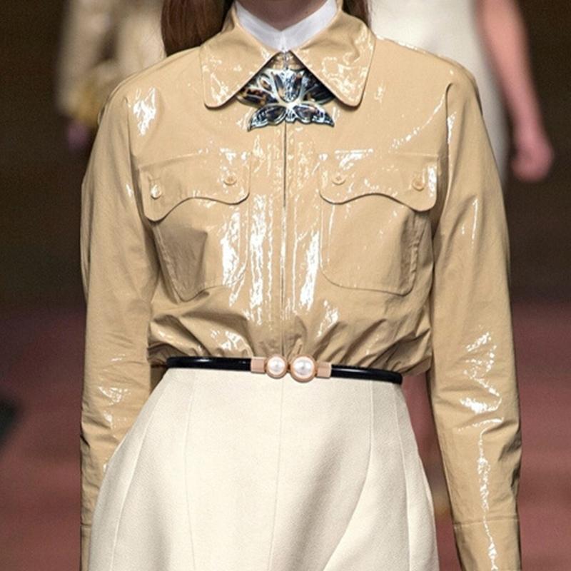 Waist Belt Golden Buckle Solid Color Skinny Belt for Dress Casual Wear Woven Stretchy Belt for Wrap Dress Halter Dress