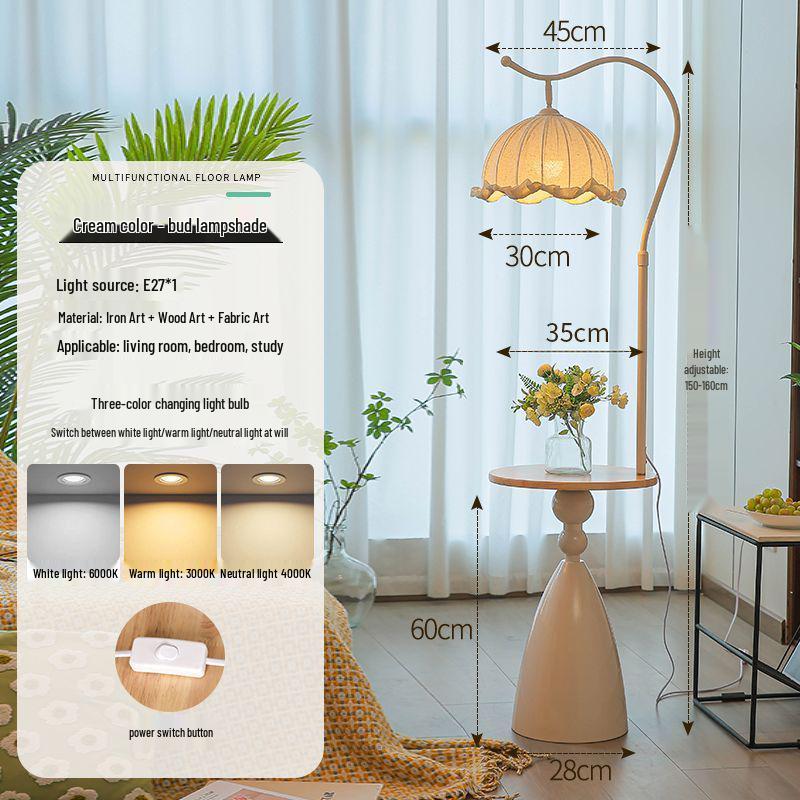 French Floor Lamp: Internet Celebrity Style for Living Room, Bedroom, or Sofa Side; Integrated Atmosphere Lighting.